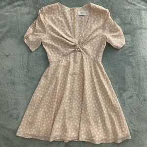 SIR The Label Twist Front Polka Dot Dress-Blush